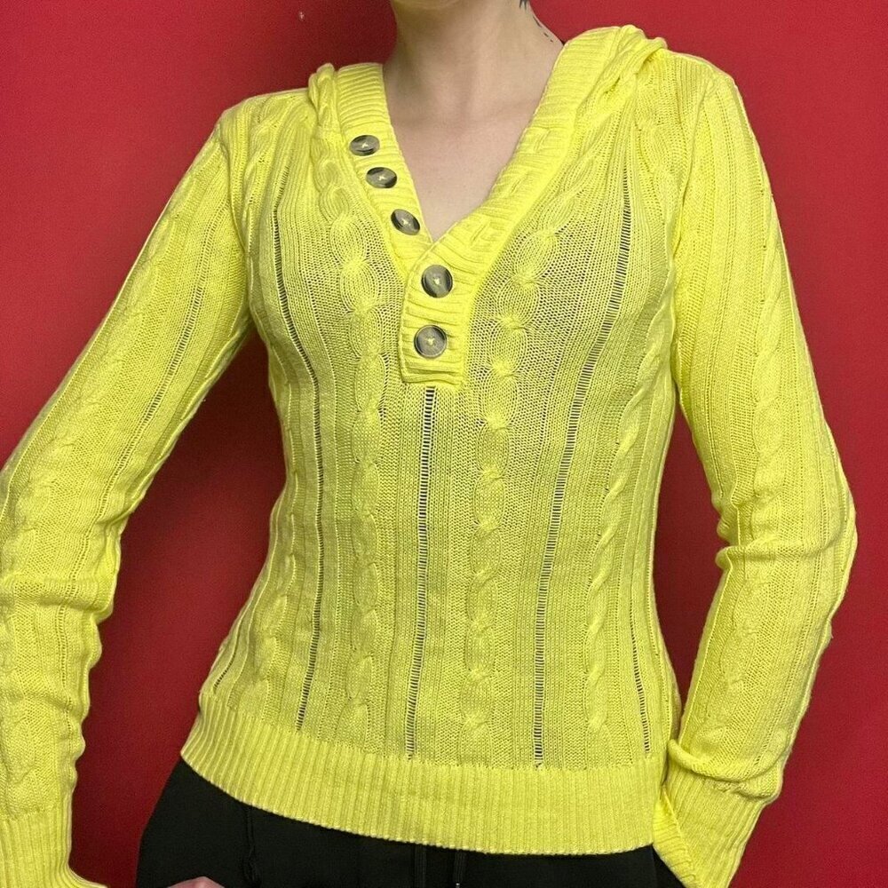 Grg Cree a mtl / Y2K yellow hooded  sweater 💛💛​​​​​​